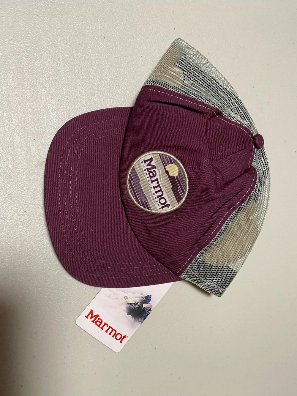 NWT Marmot  Purple & Gray Mesh Trucker Hat Unsex Size